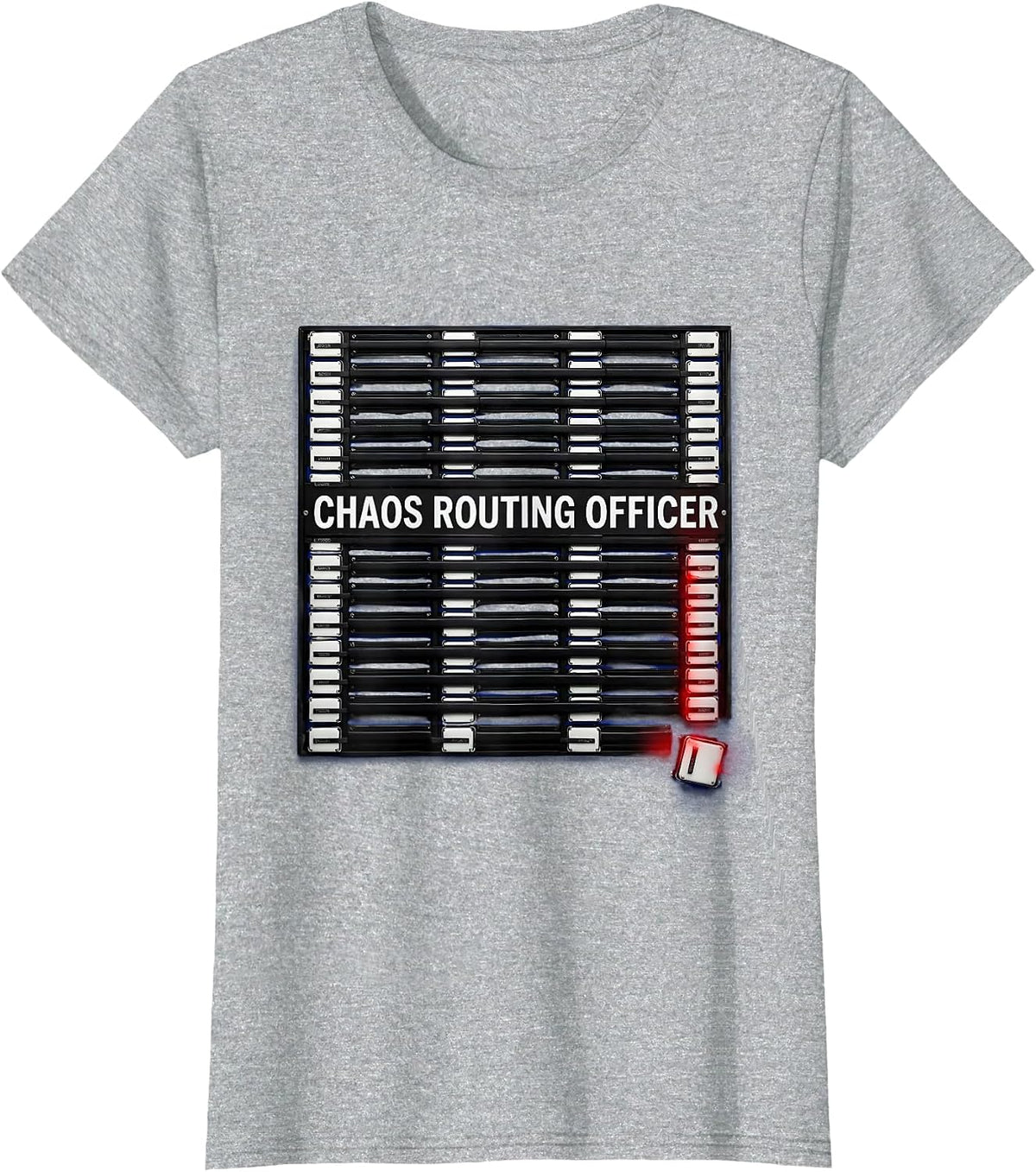 Chaos Routing Officer Funny Chaos Coordinator Workplace T-Shirt - Heather Grey