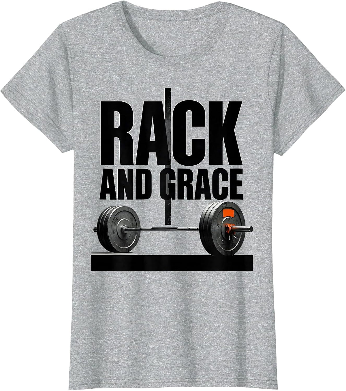 Rack And Grace Brutalist Graphic Christian Gym Deadlifter T-Shirt - Heather Grey