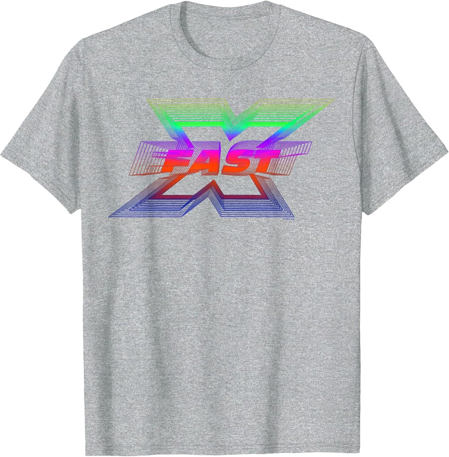 Fast X Gradient Logo T-Shirt - Heather Grey