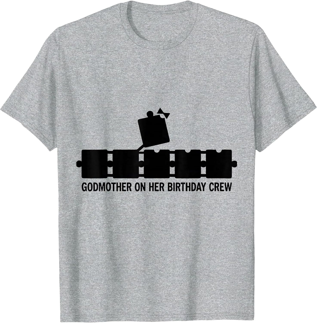 Men's Godmother On Her Birthday Crew Matching Coquette Bow Family T-Shirt - Heather Grey