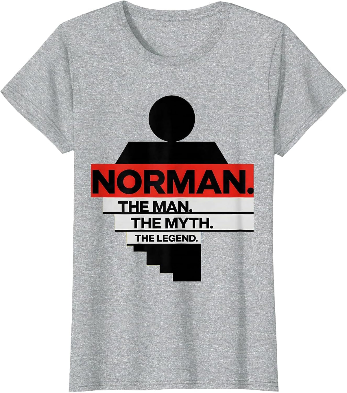 NORMAN THE MAN THE MYTH THE LEGEND Funny Personalized Gift T-Shirt - Heather Grey