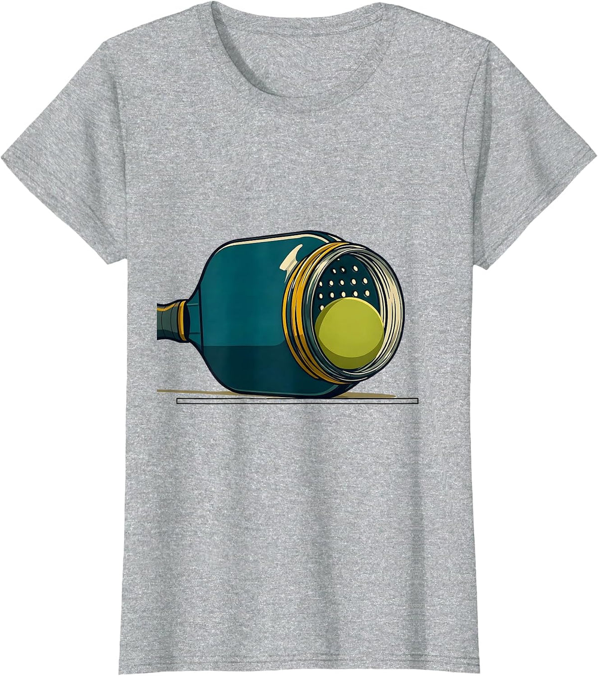 Women's Pickleball Paddle Mason Jar Pun Adult Humor T-Shirt - Heather Grey