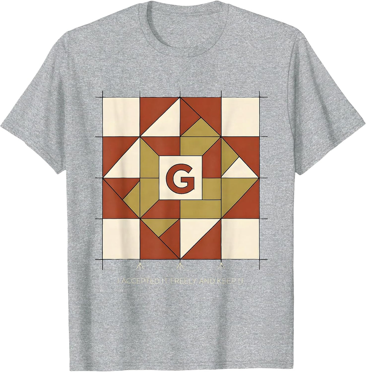 Men's I Accepted It Freely And Keep It Freemason Square T-Shirt - Heather Grey