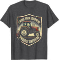 Men's I Work Farm Equipment, Proudly American Farmer T-Shirt - Dark Heather Grey