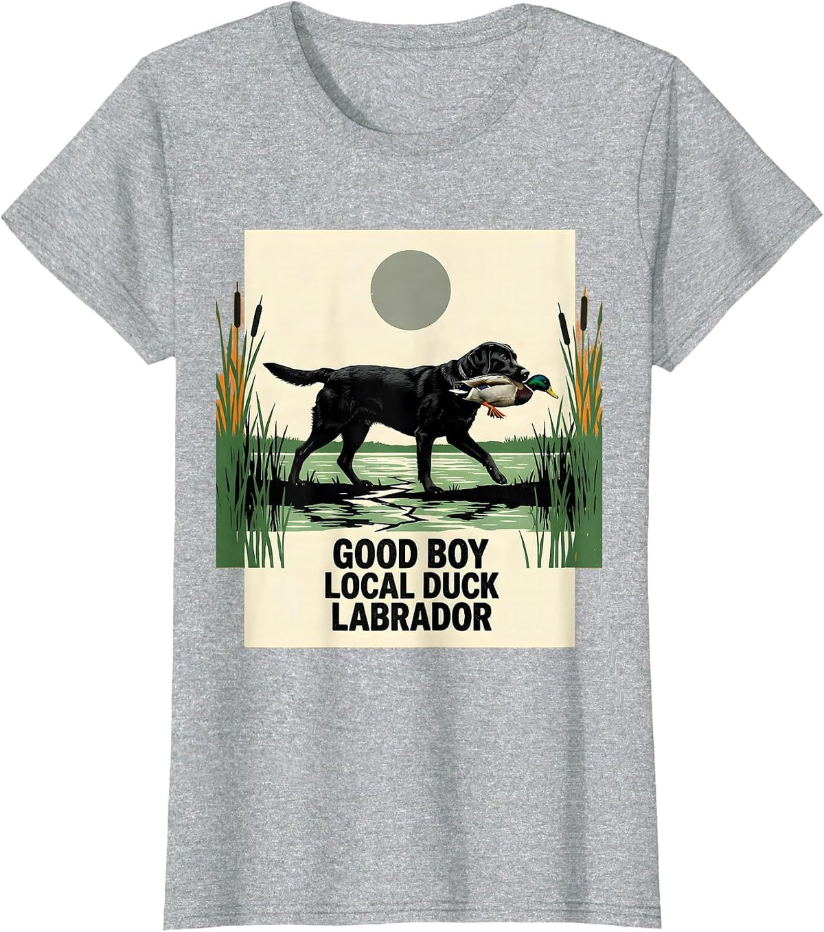 Good Boy Local Duck Labrador Hunting Dog Rural Pride T-Shirt - Heather Grey