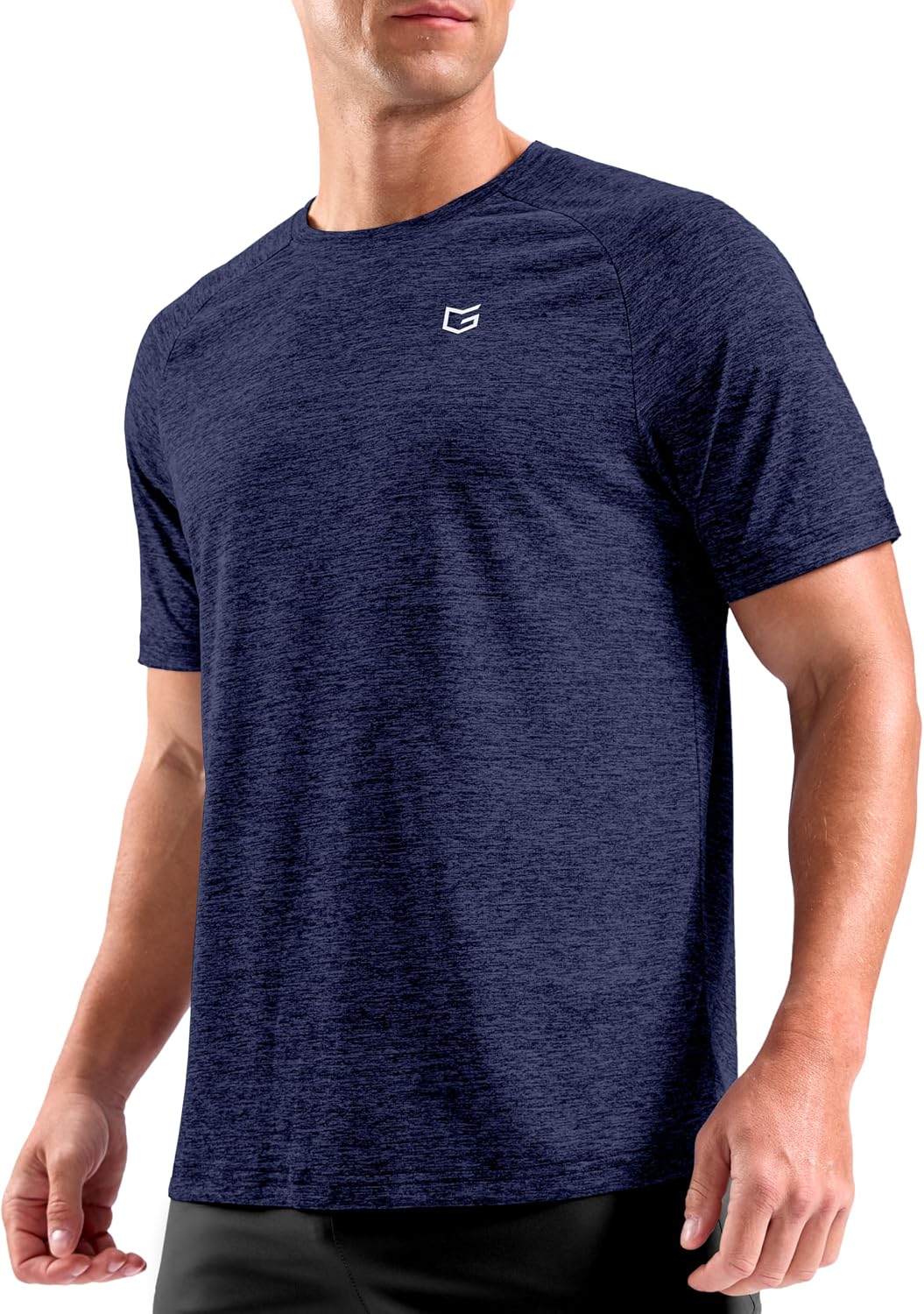 G Gradual Mens Workout Dry Fit Shirts Athletic Performance T-Shirts - Navy