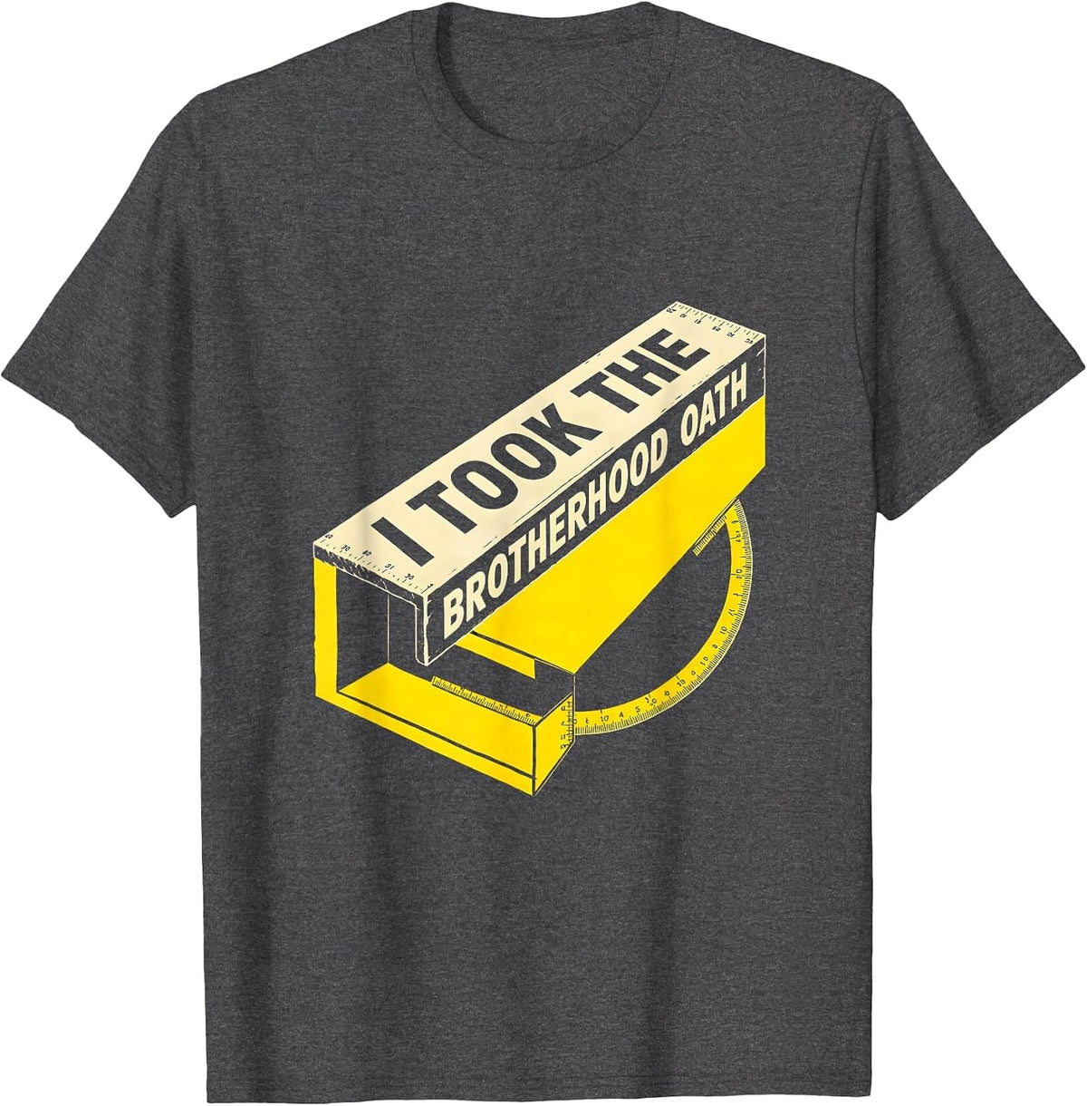 I Took The Brotherhood Oath Masonic Freemason Square T-Shirt - Dark Heather Grey