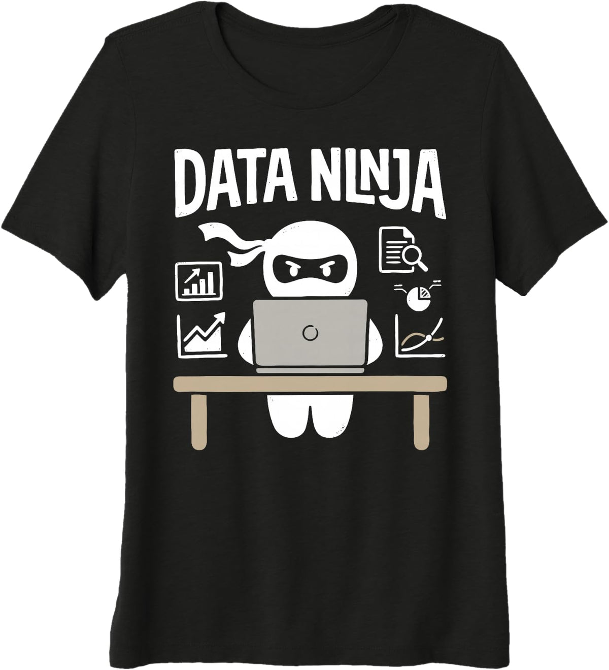 Data Ninja Cybersecurity Hacker Cyber Security IT Analyst Premium Tri-Blend T-Shirt - Black