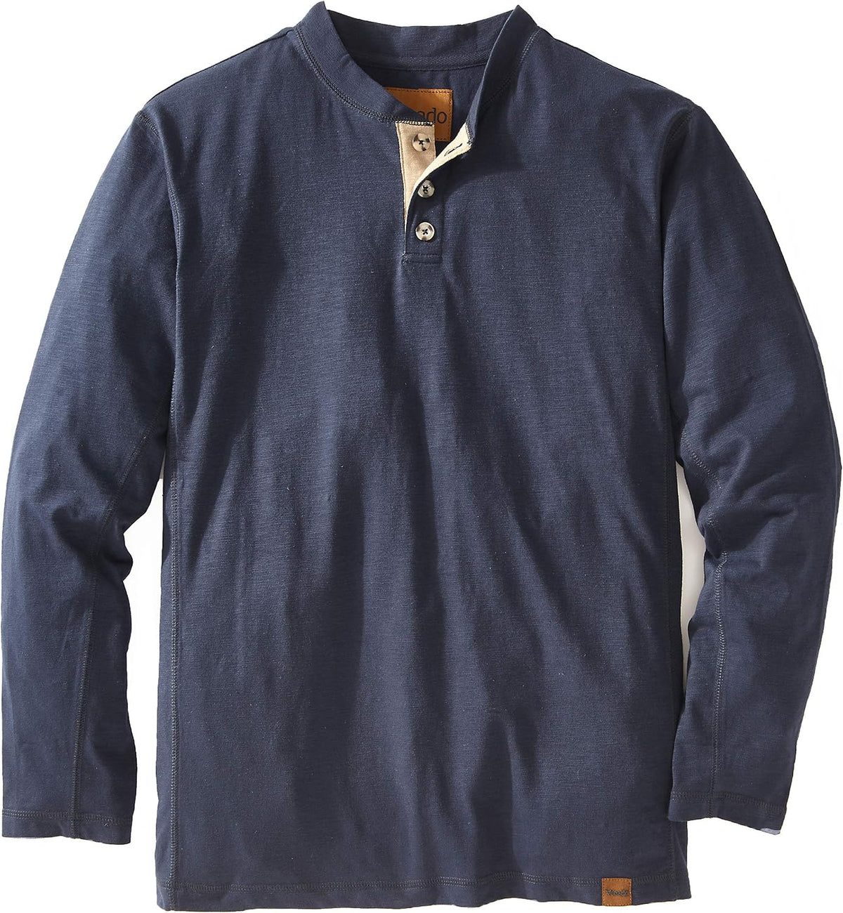 Venado Henley Long Sleeve Shirts for Men - Mens Henley with Flex Material - Navy