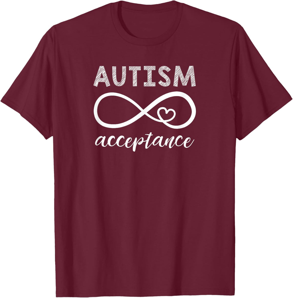 Red Instead Autism Shirt Acceptance of Autism T-Shirt - Burgundy