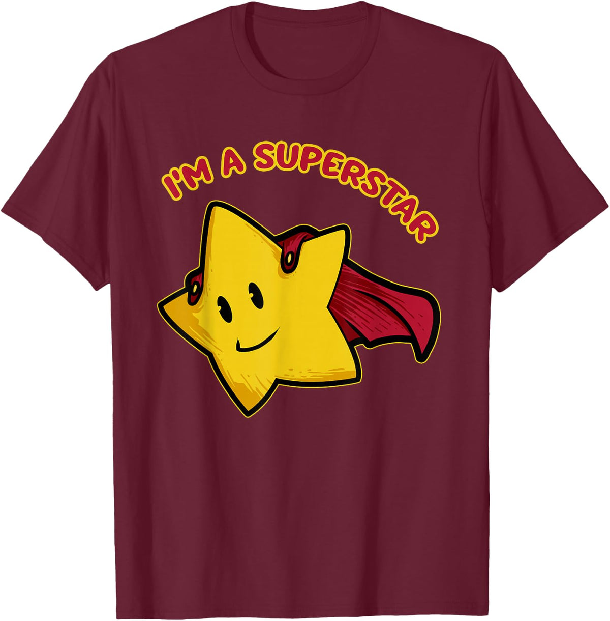 Superhero Tshirt, Motivational Super-Star T-Shirt - Burgundy