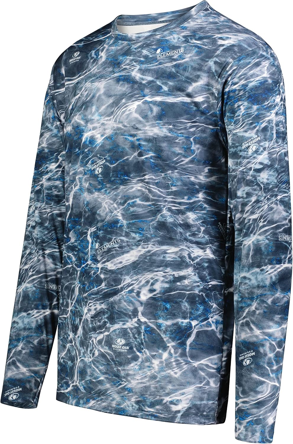 Holloway Men's Mossy Oak Momentum Long Sleeve Tee - Mo Elements Aqua Blackfin
