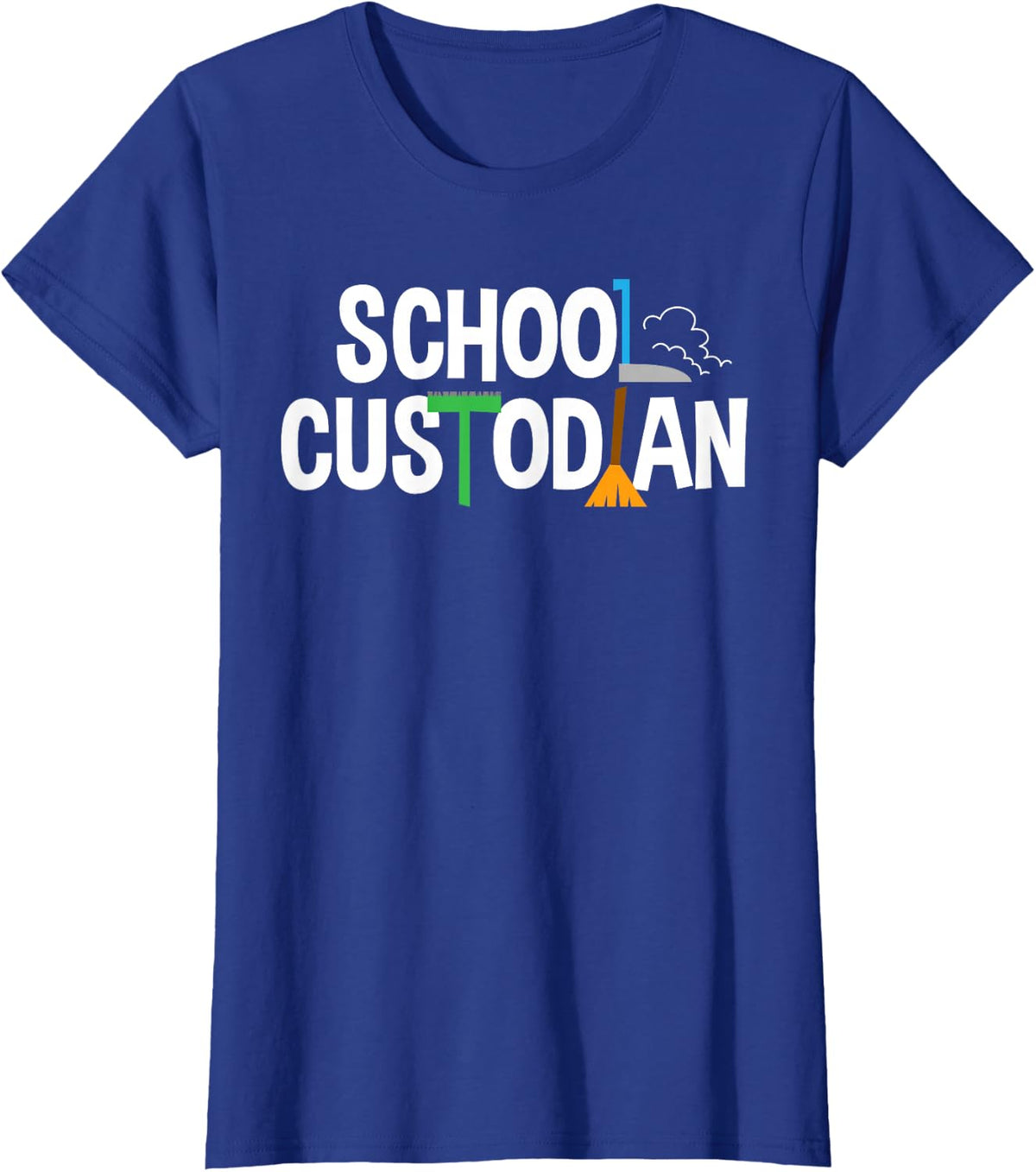 School Custodian Janitor T-Shirt - Royal Blue