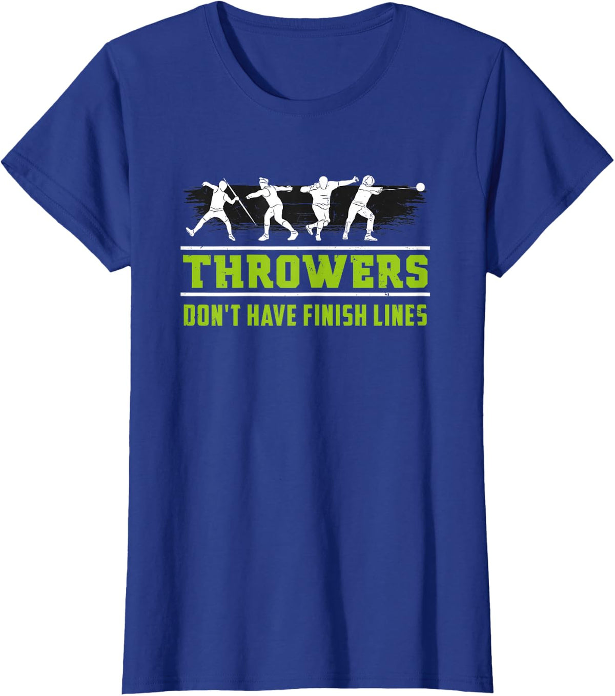 Track and Field Throwing shot put outfit - Finish Line T-Shirt - Royal Blue