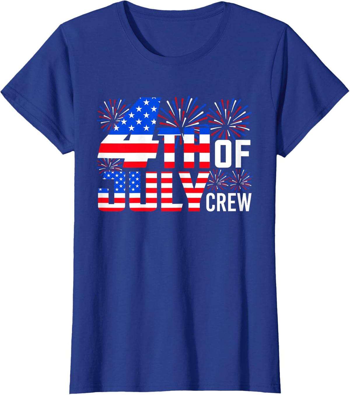 4th Of July Crew Funny Independence Day Family Matching T-Shirt - Royal Blue