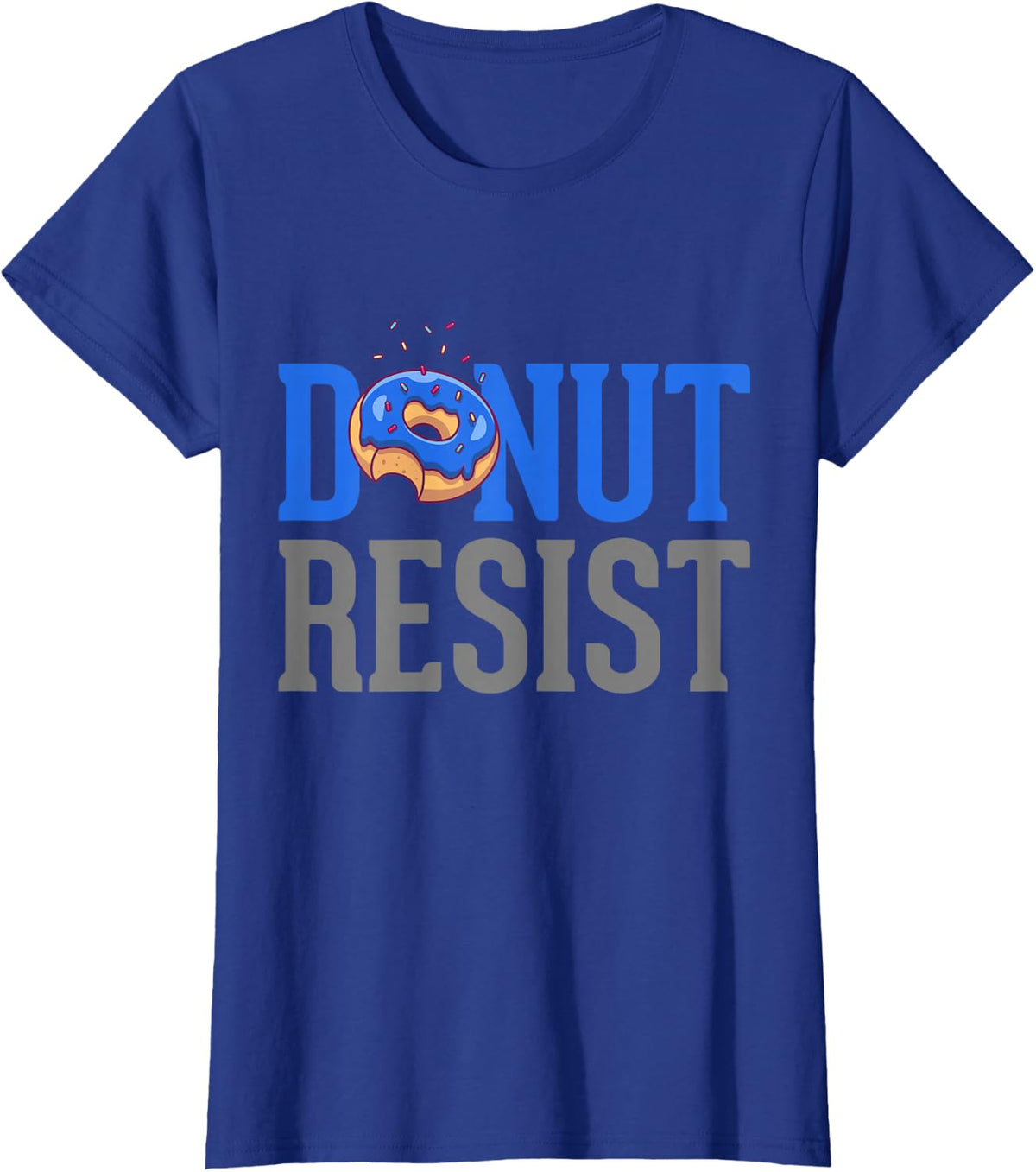 Police Officer Shirt Thin Blue Line Funny Donut Resist T-Shirt - Royal Blue