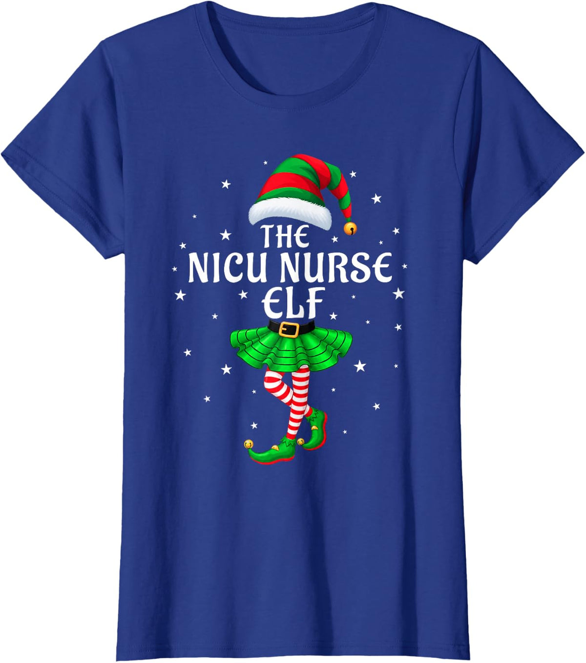 NICU Nurse Elf Christmas Family Matching Xmas Group Funny T-Shirt - Royal Blue
