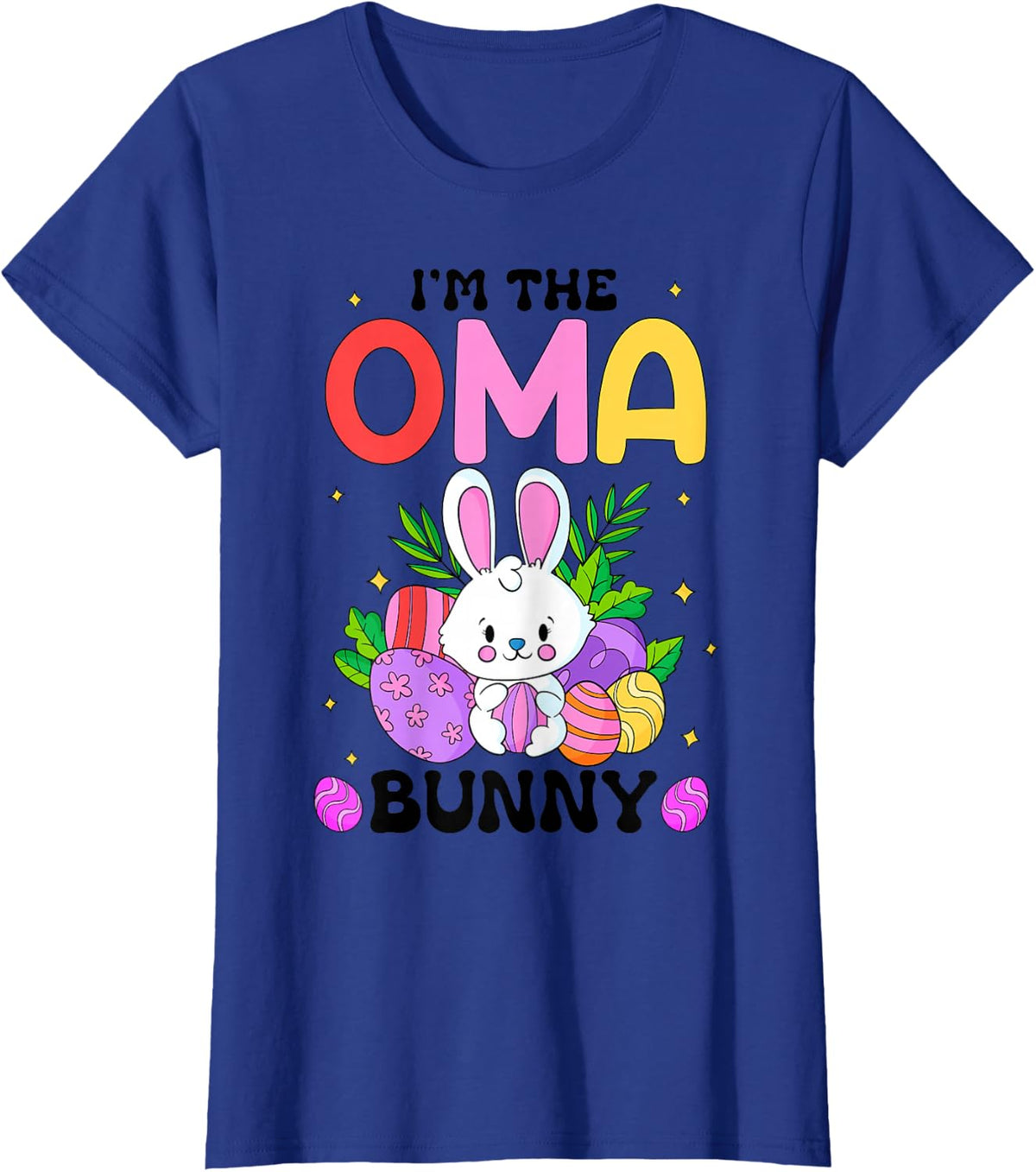 I'm the Oma Bunny Happy Easter Day Women Rabbit Easter T-Shirt - Royal Blue