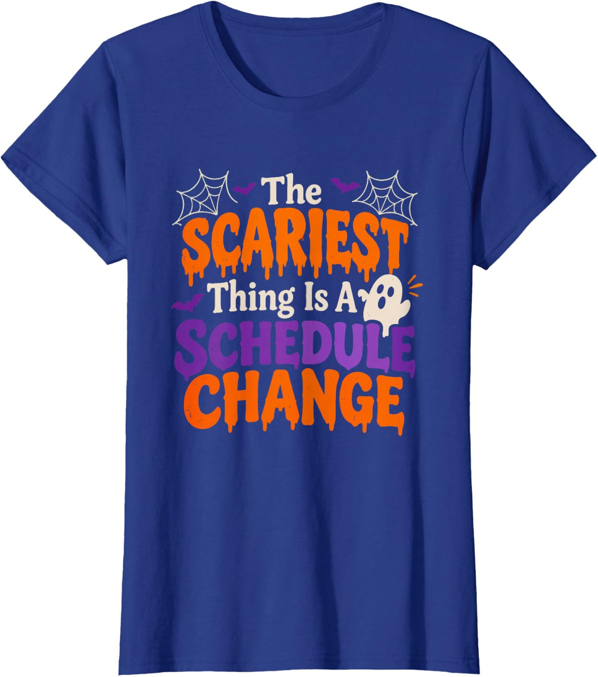 Special Education Teacher Halloween Scariest Schedule Change T-Shirt - Royal Blue