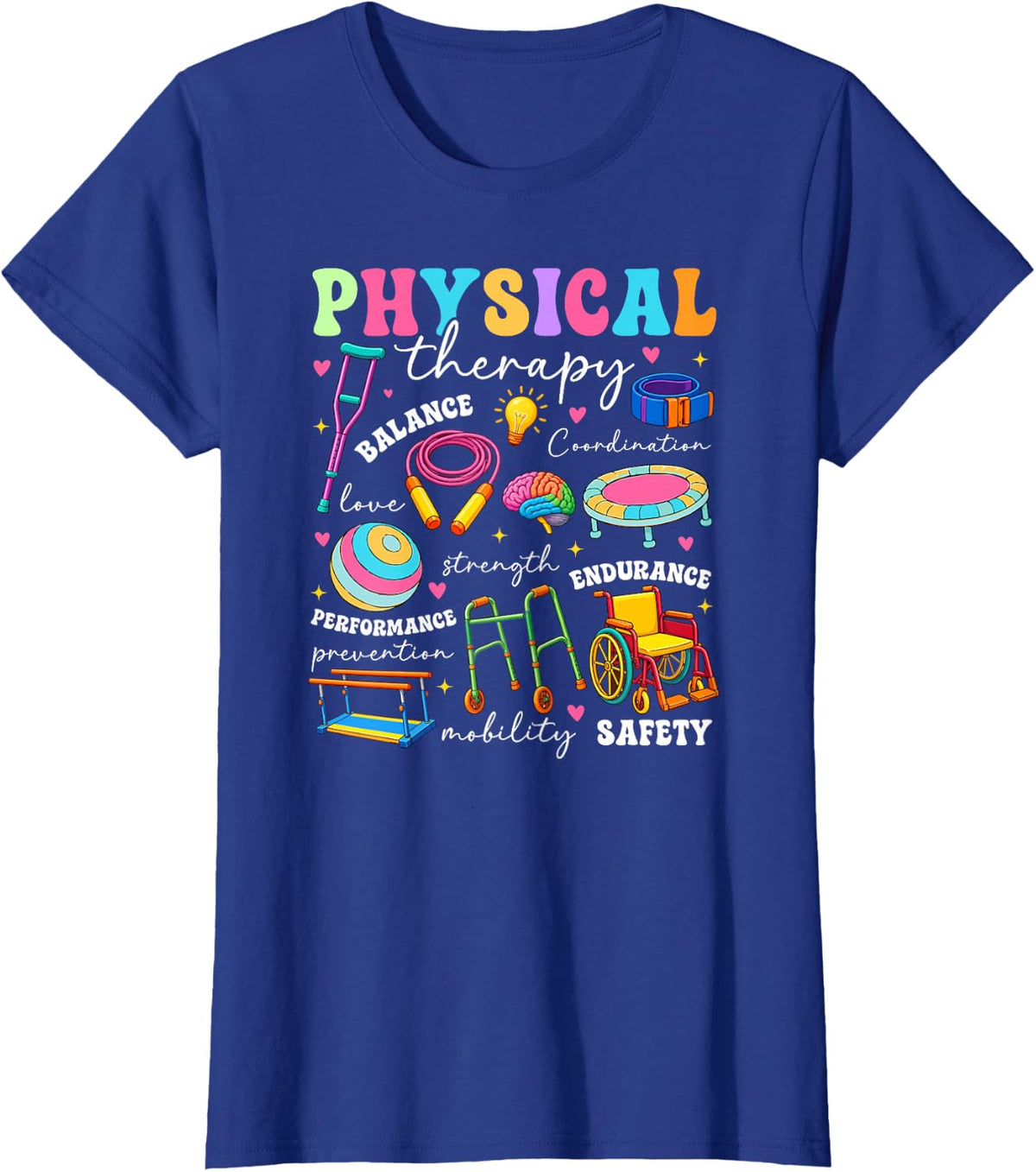 Groovy Physical Therapy Month Physical Therapist PT T-Shirt - Royal Blue