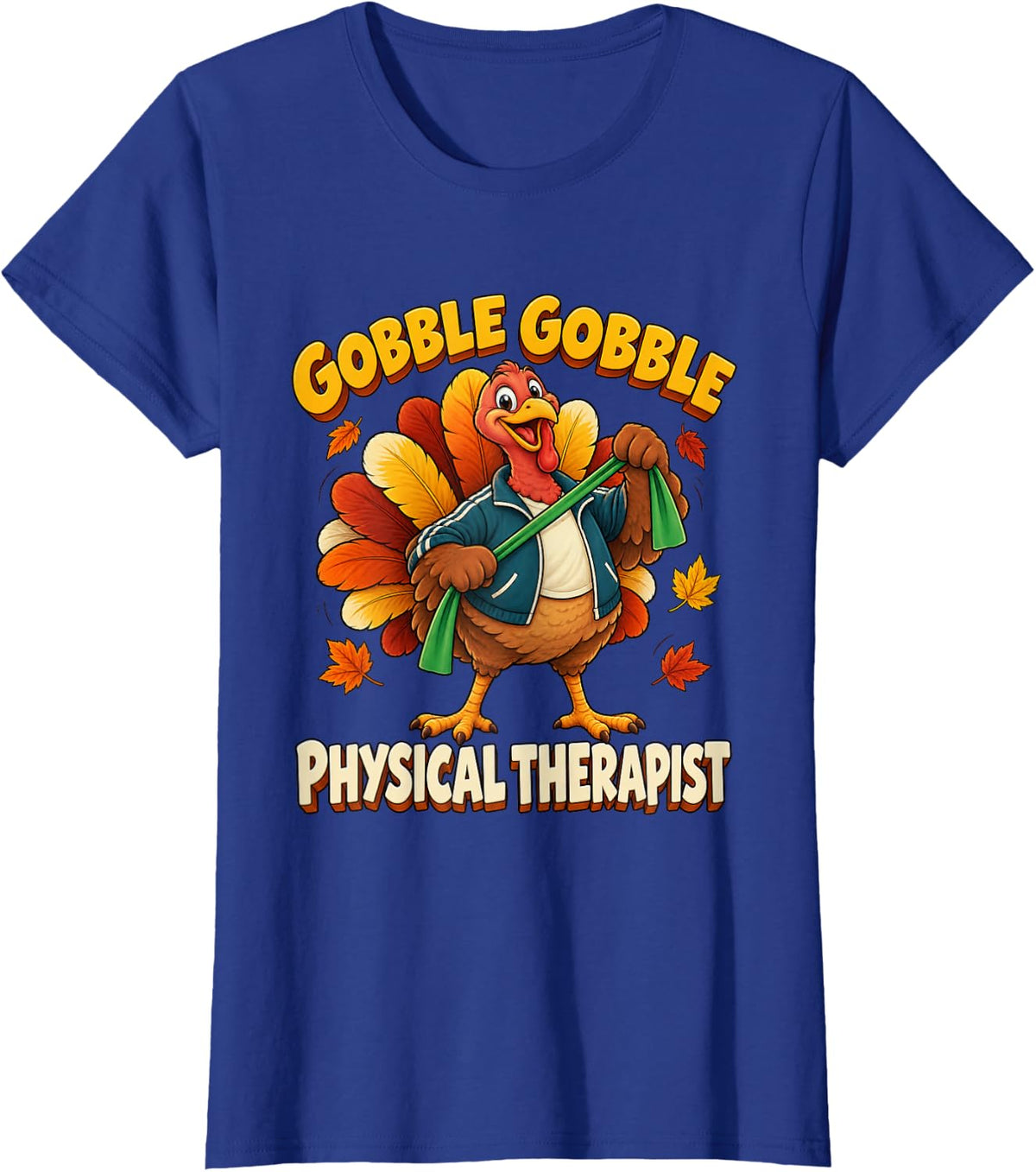 Thanksgiving Custodian Fall Turkey Humor T-Shirt - Royal Blue