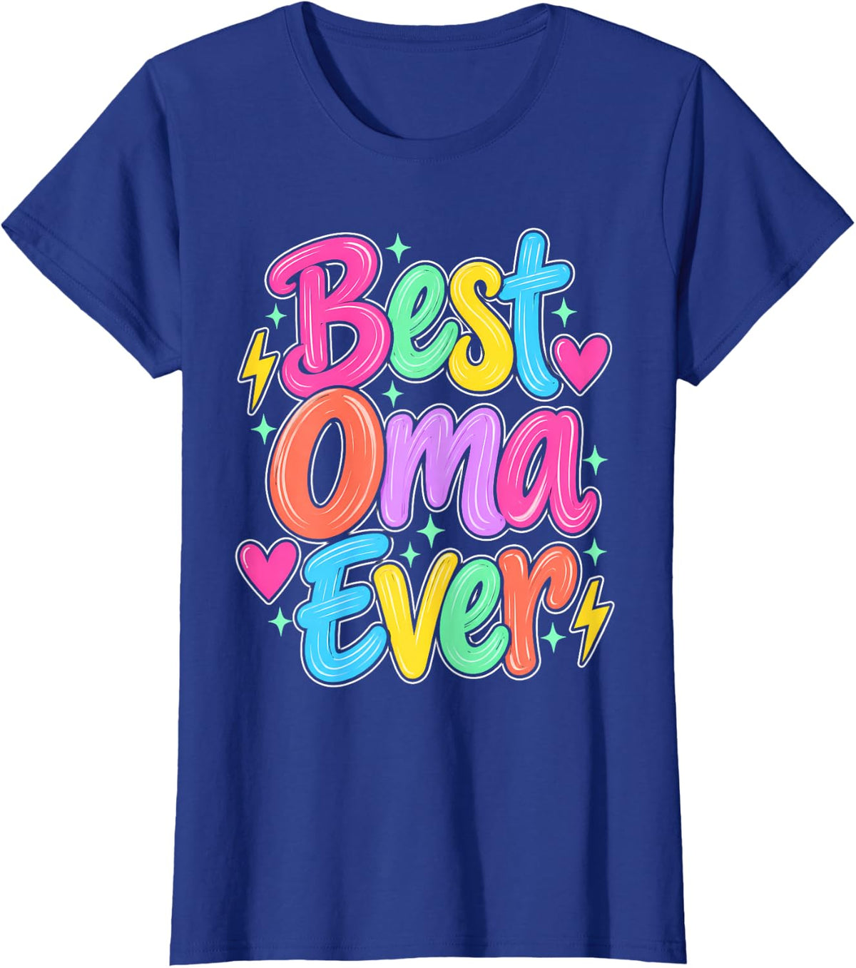 Best Oma Ever Grandma Colorful T-Shirt - Royal Blue