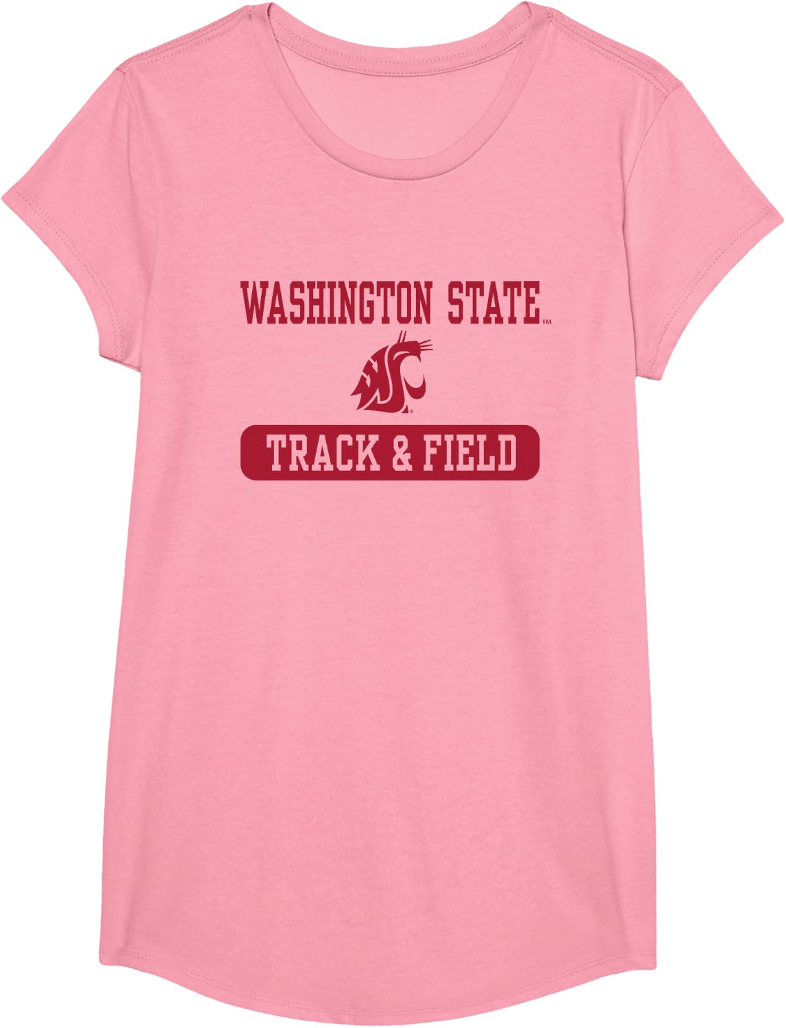 Washington State Cougars Track & Field Logo T-Shirt - Girls Pink