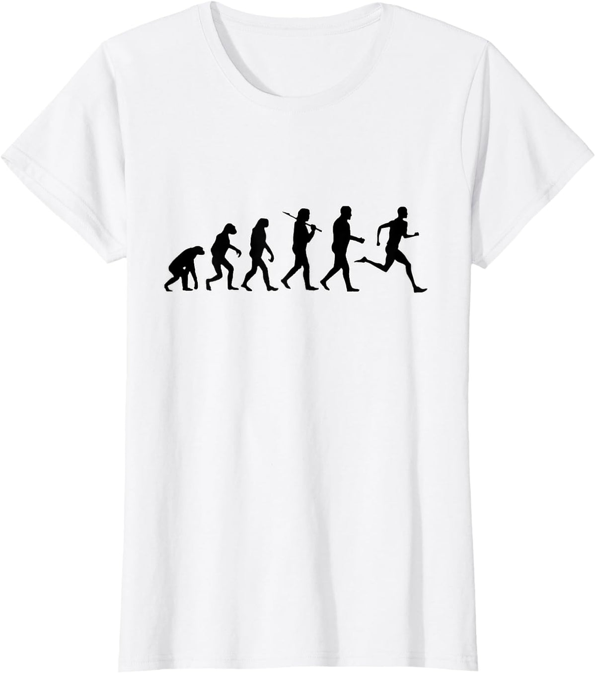 Funny Evolution Of Man - Track Running Runner's T-Shirt - White
