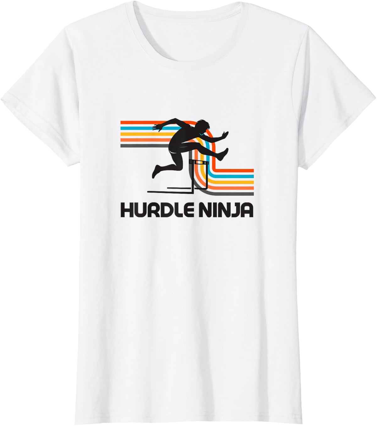 HURDLE NINJA - Fun Hurdle Runner Track And Field T-Shirt - White
