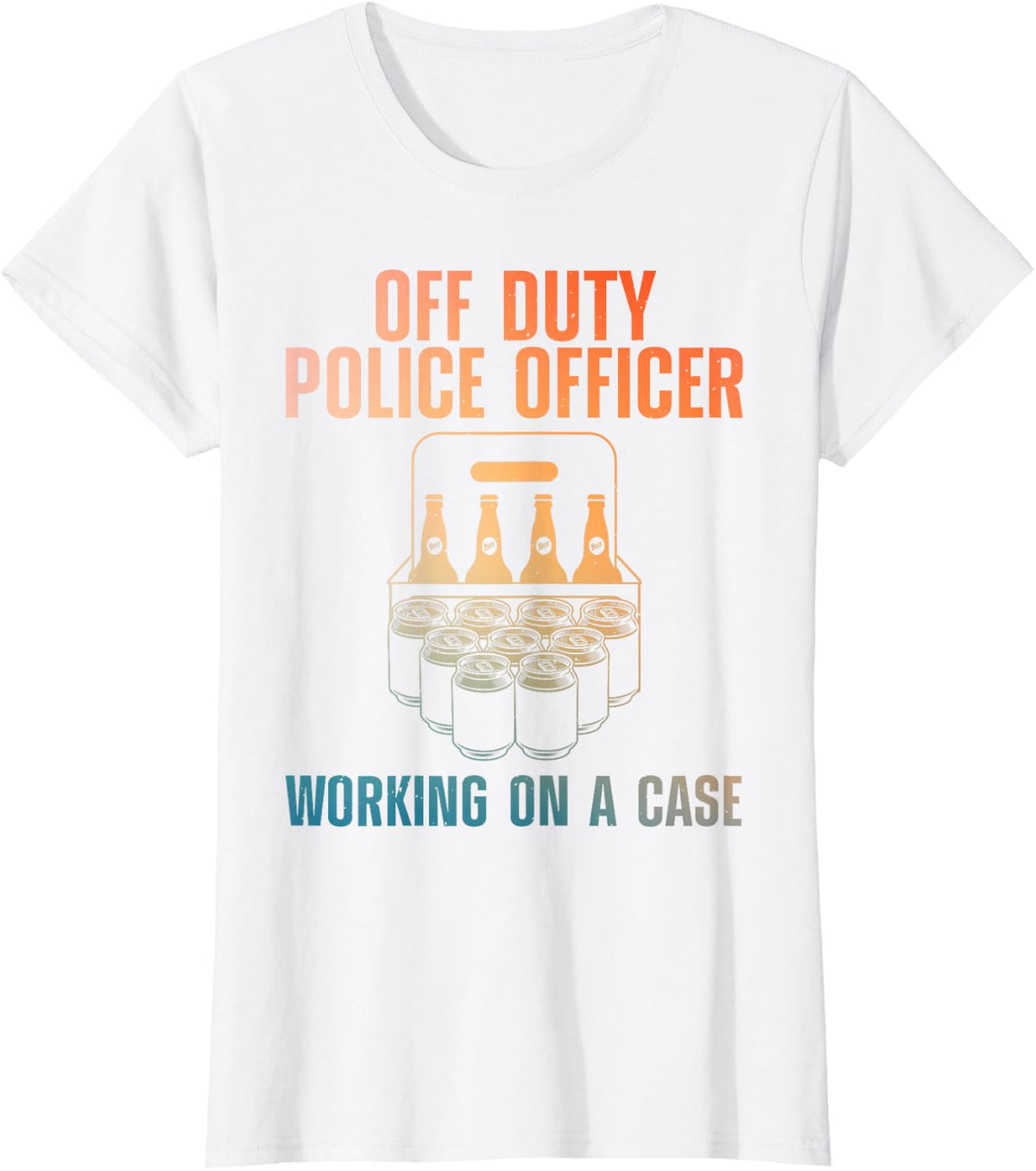 Funny Police Officer Design for Men Women Cop Police Officer T-Shirt - White