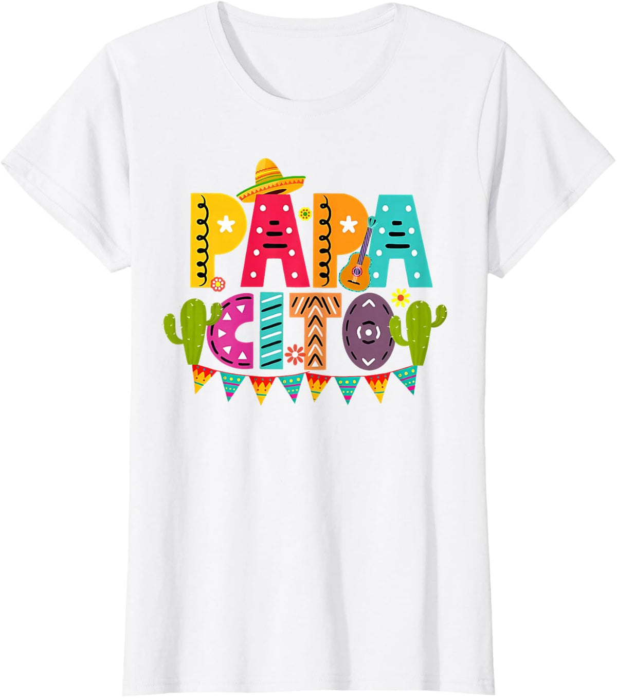 Papacito Cinco De Mayo Sombrero Men Papa Dad Father's Day T-Shirt - White