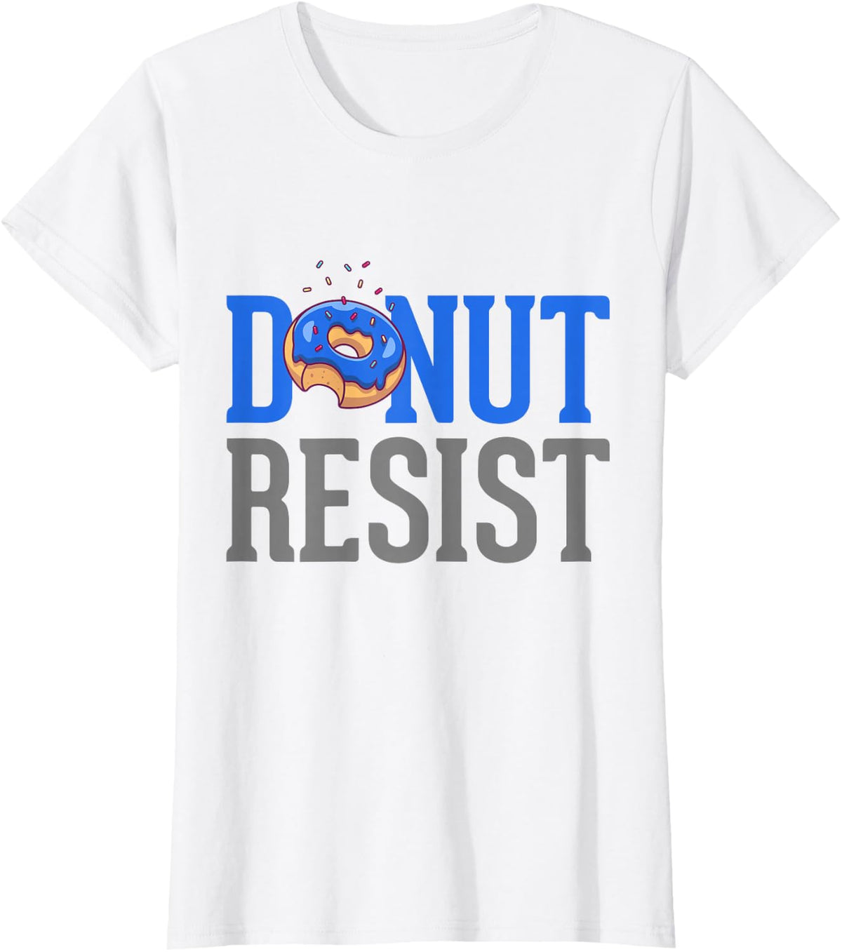 Police Officer Shirt Thin Blue Line Funny Donut Resist T-Shirt - White