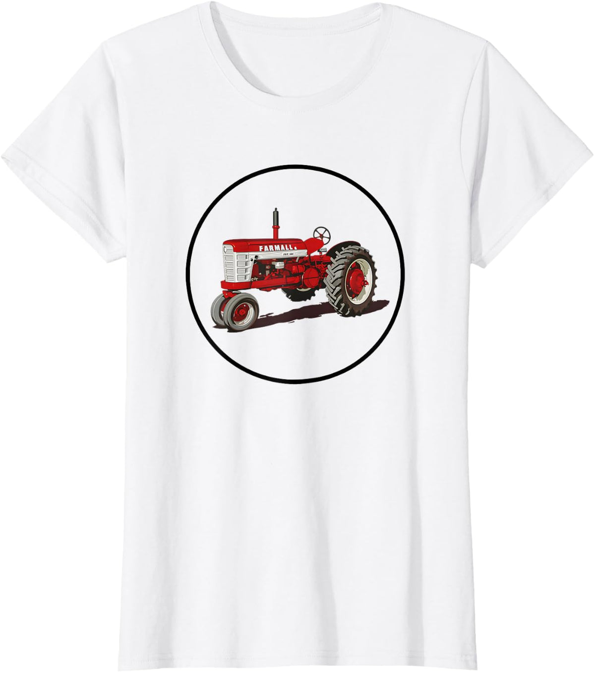 IH Farmall Model 460 Tractor Vintage Distressed Print Tee Shirt for Men - White