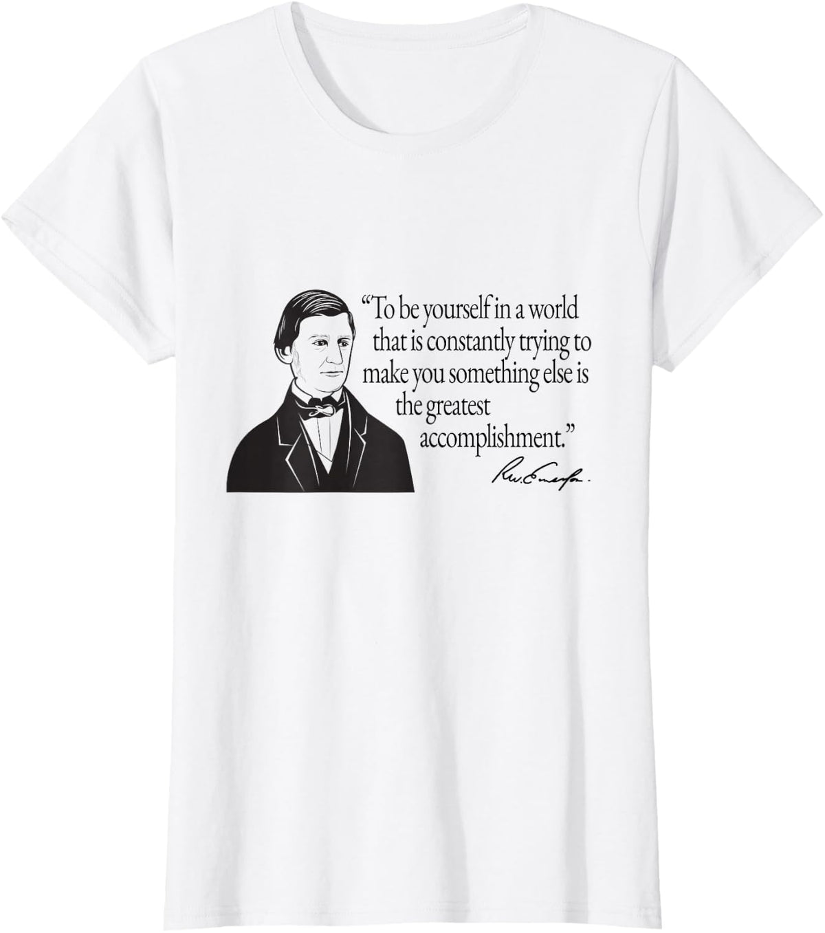 Ralph Waldo Emerson Self Reliance Essay Quotation T-Shirt - White