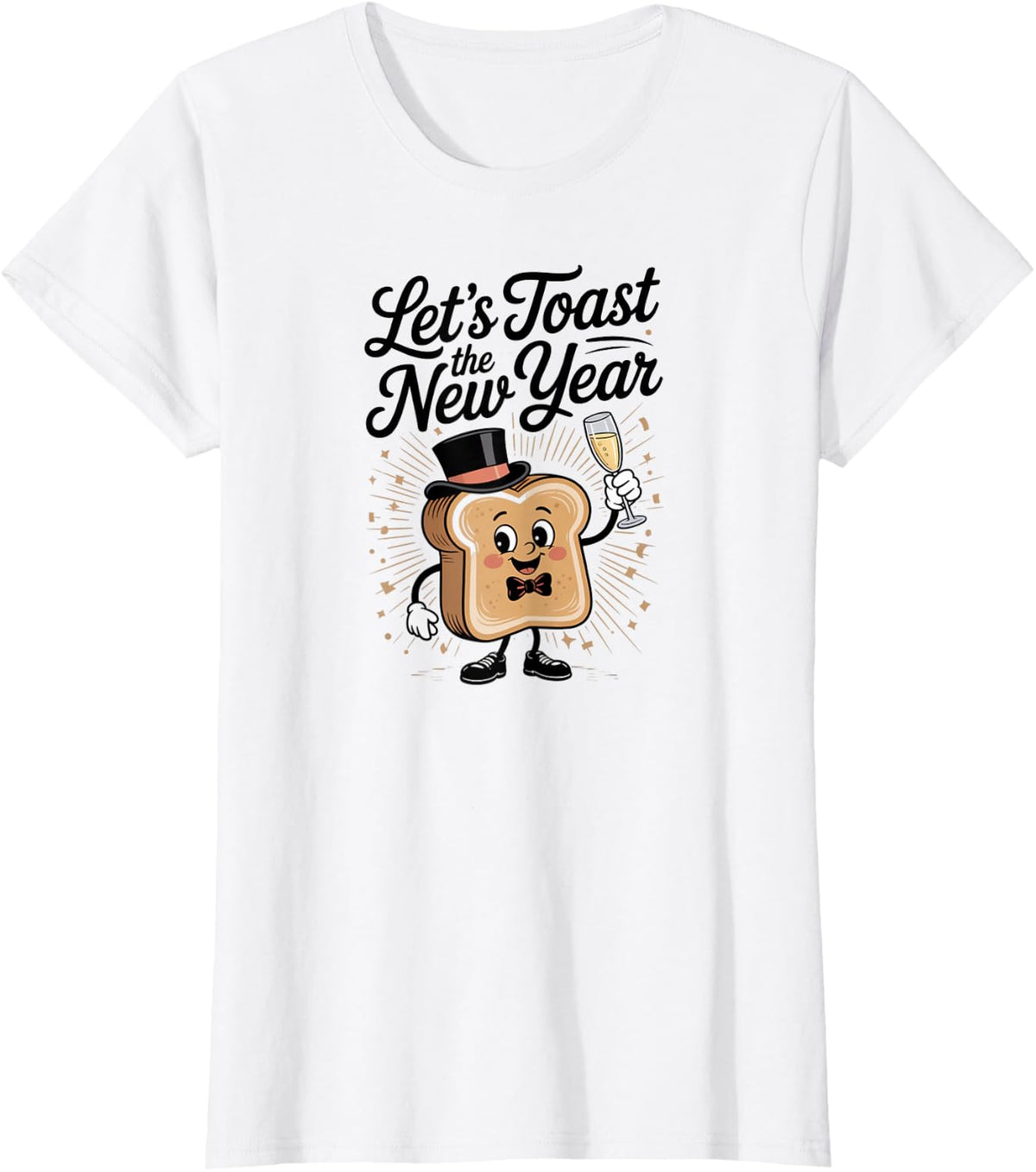 Funny Let's Toast The New Year T-Shirt - White