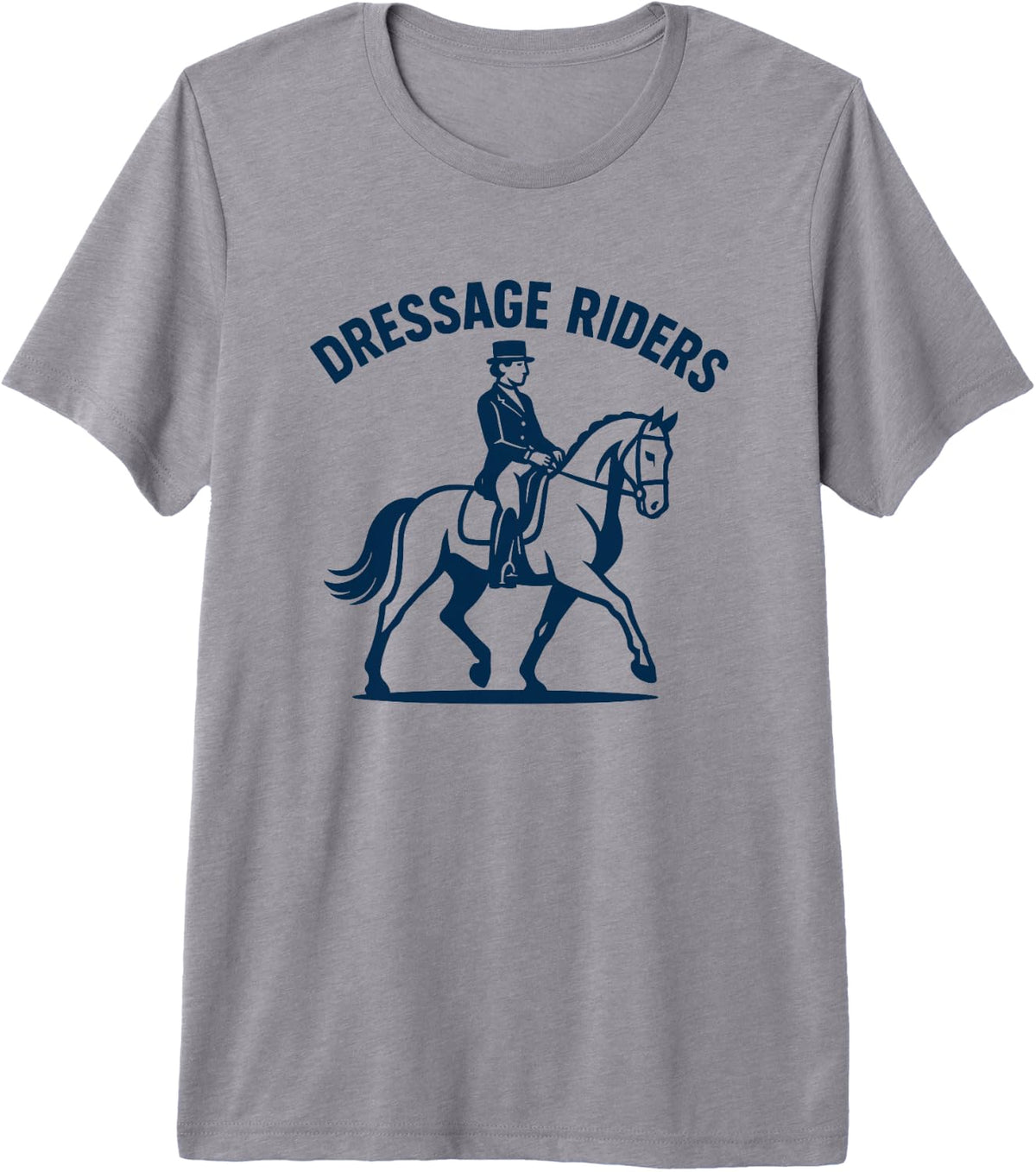 Horseback Dressage Rider Silhouette for Riders Premium Tri-Blend T-Shirt - Storm