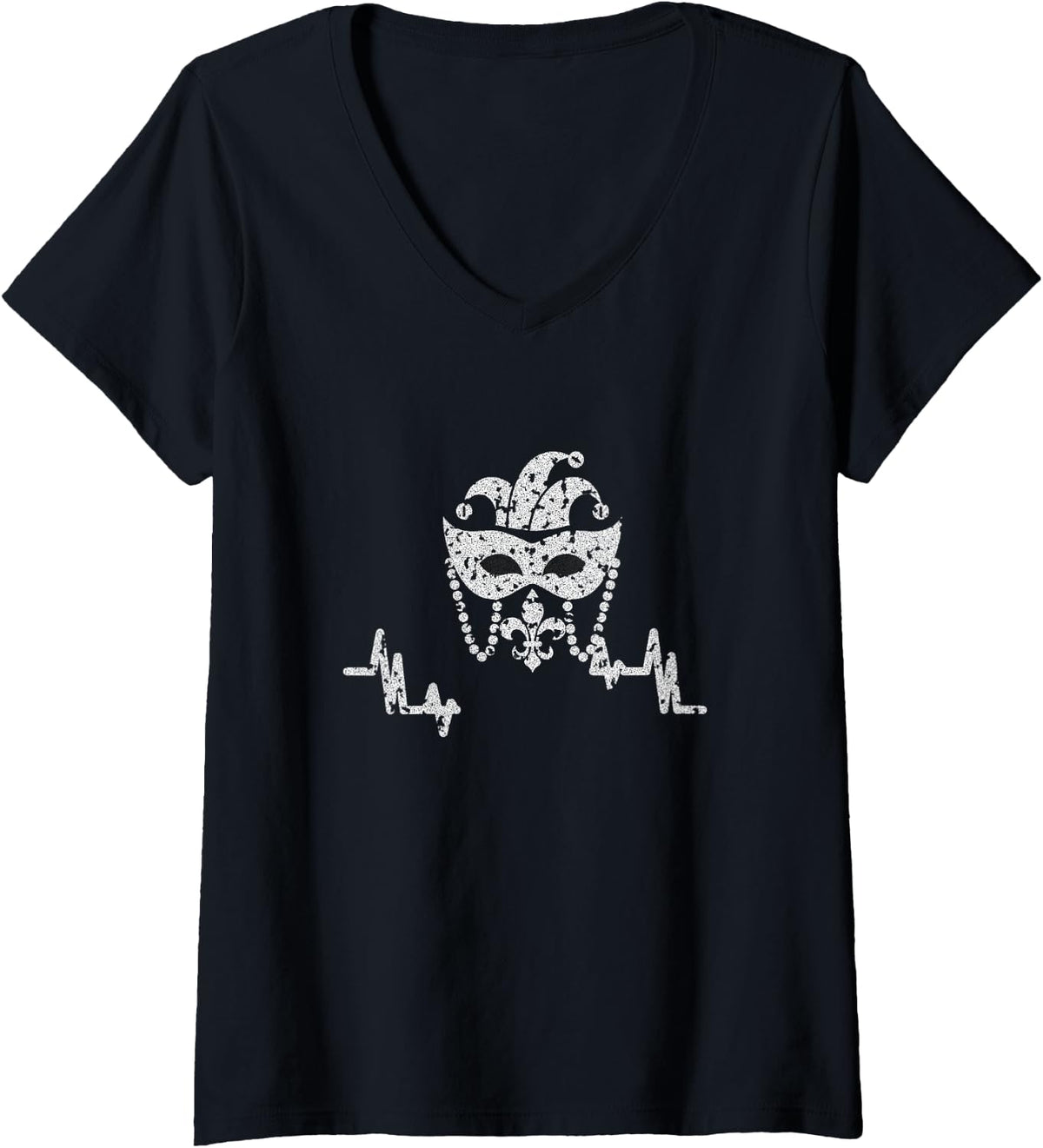 Women's Mardi Gras Parade - Neutral Ground Squatter V-Neck T-Shirt - Black