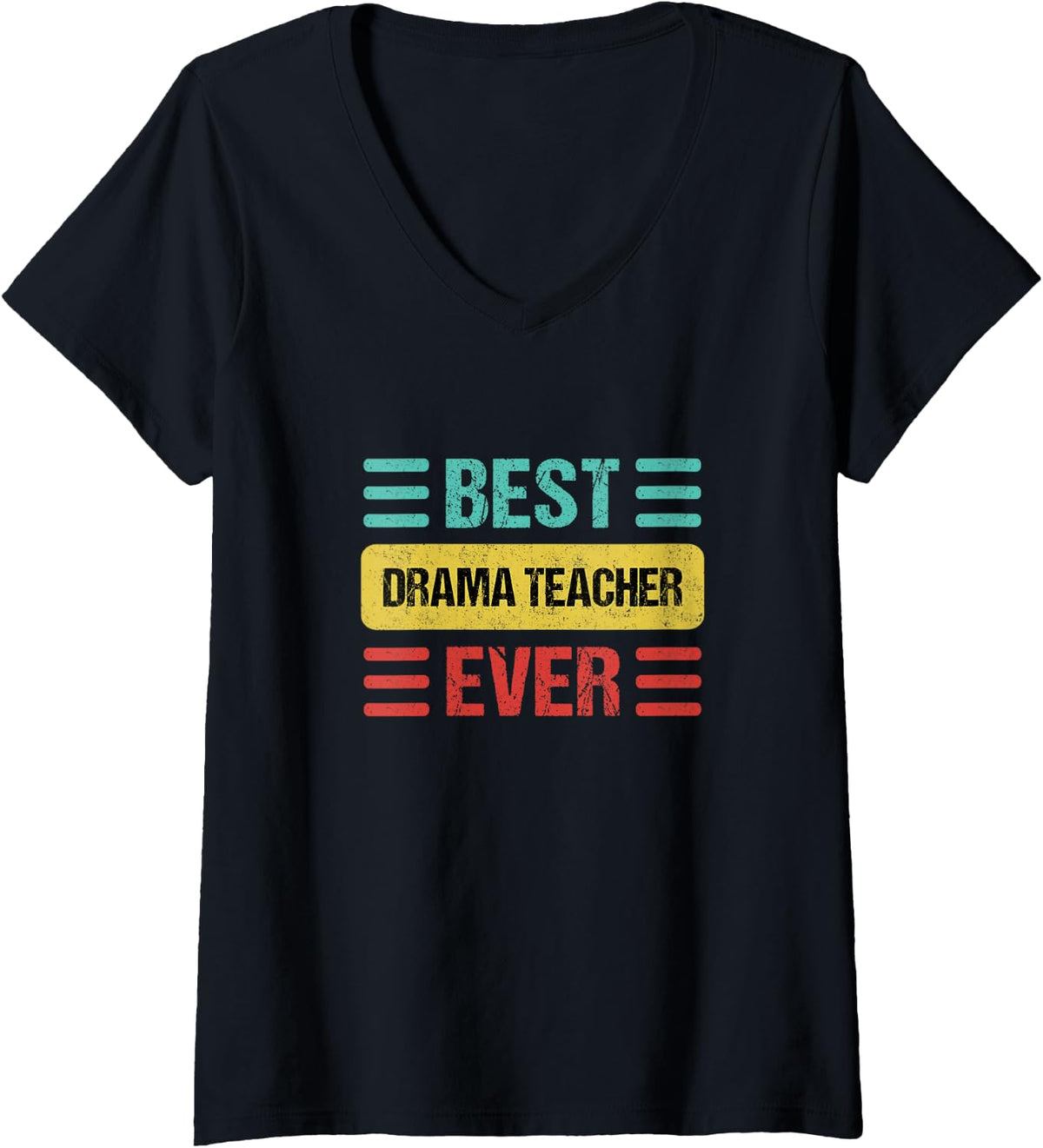 Women's Drama Teacher V-Neck T-Shirt - Black