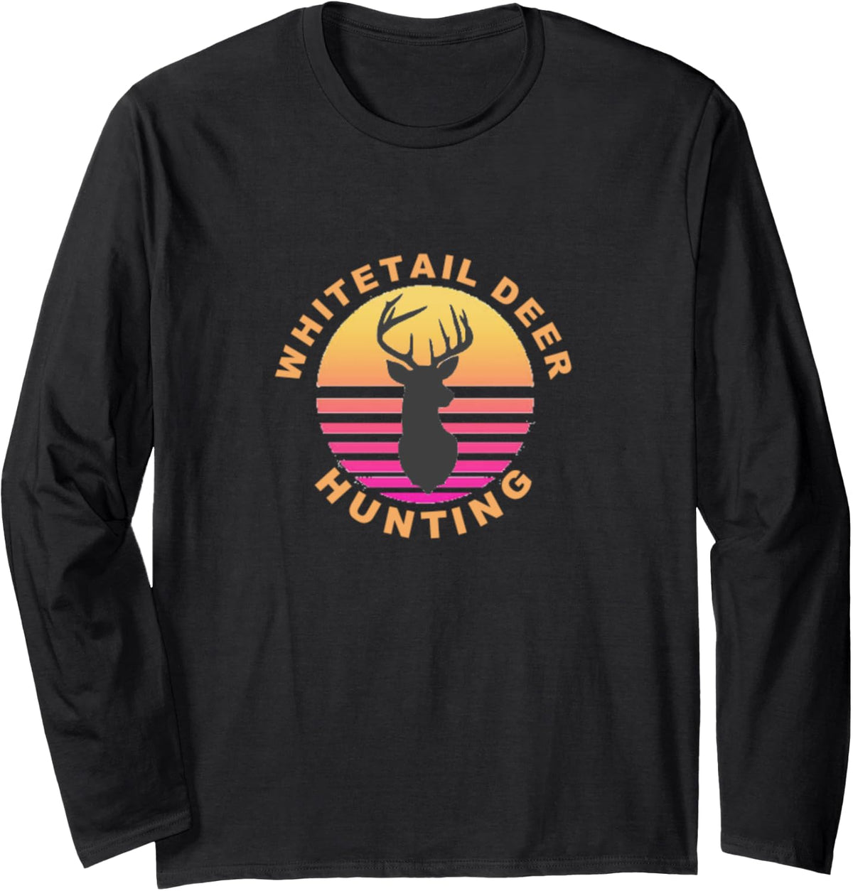 Classy Whitetail Deer Hunting Hunter Long Sleeve T-Shirt - Adult Unisex Black