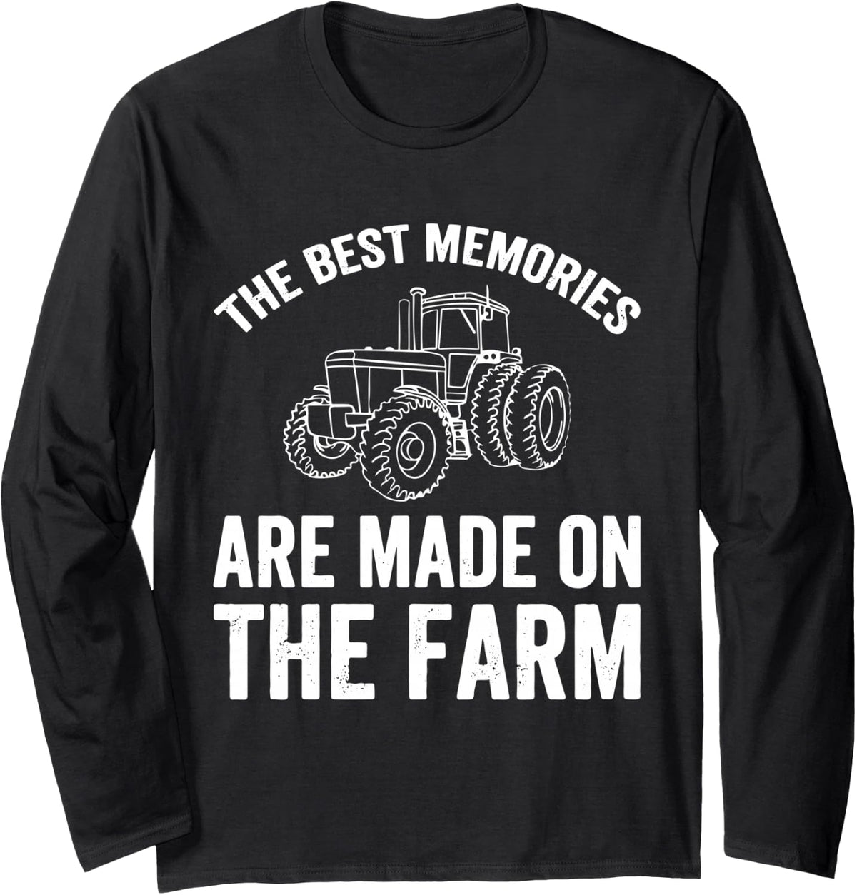 Retro Farm Memories Tractor Gift Long Sleeve T-Shirt - Adult Unisex Black