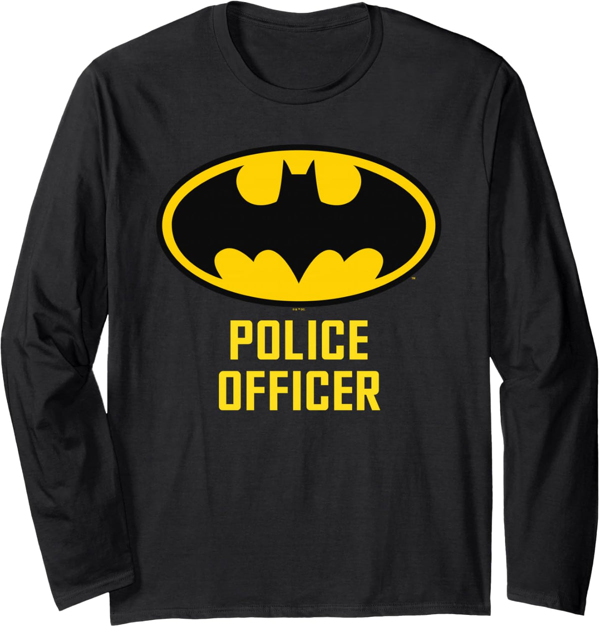 Batman Bat Police Officer Long Sleeve T-Shirt - Adult Unisex Black
