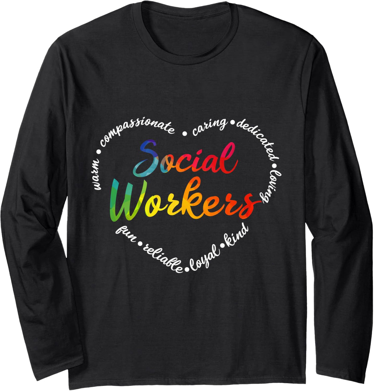 Social Worker Social Work Caseworker Public Servant Themed Long Sleeve T-Shirt - Adult Unisex Black
