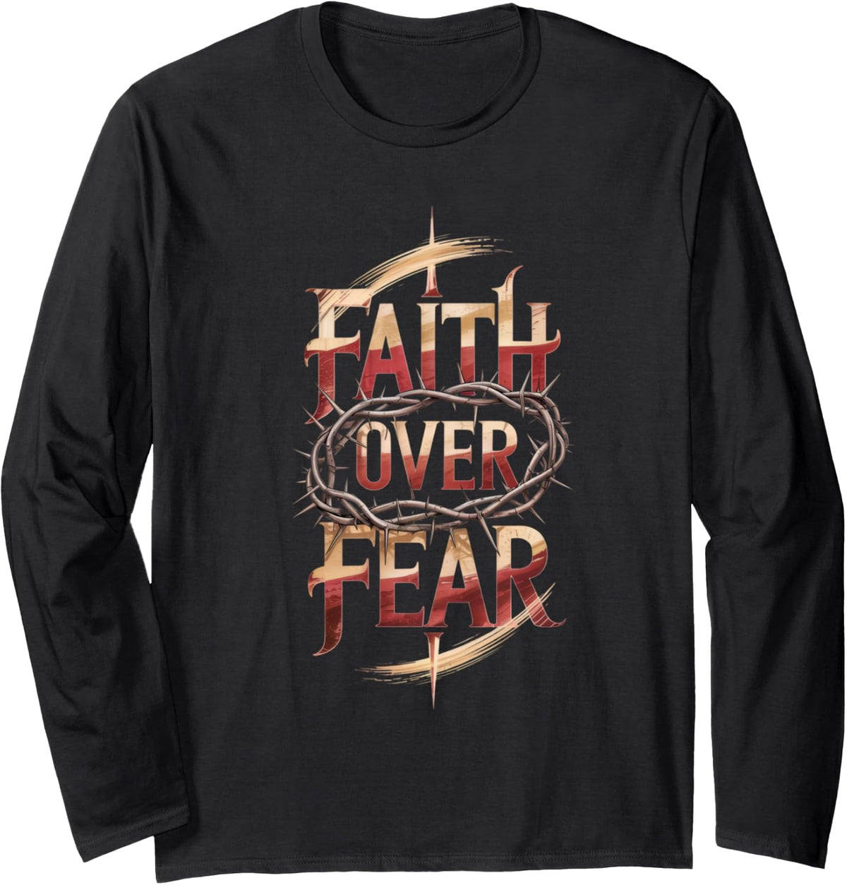 faith over fear Long Sleeve T-Shirt - Adult Unisex Black