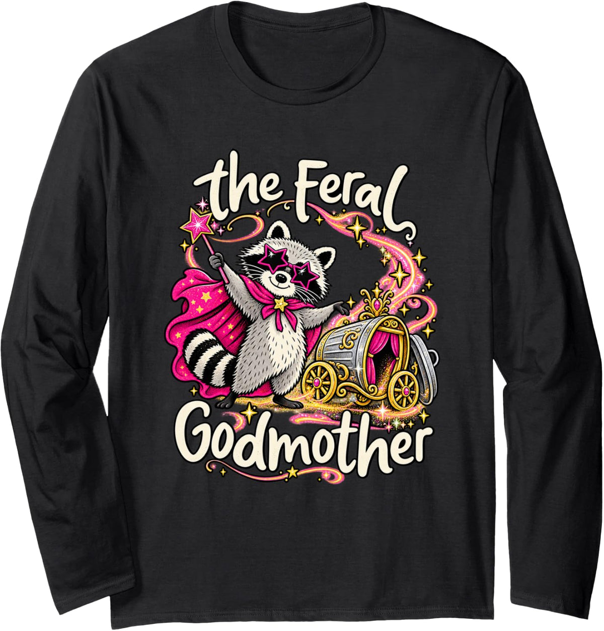 Magic Trash Coach The Feral Godmother Long Sleeve T-Shirt - Adult Unisex Black