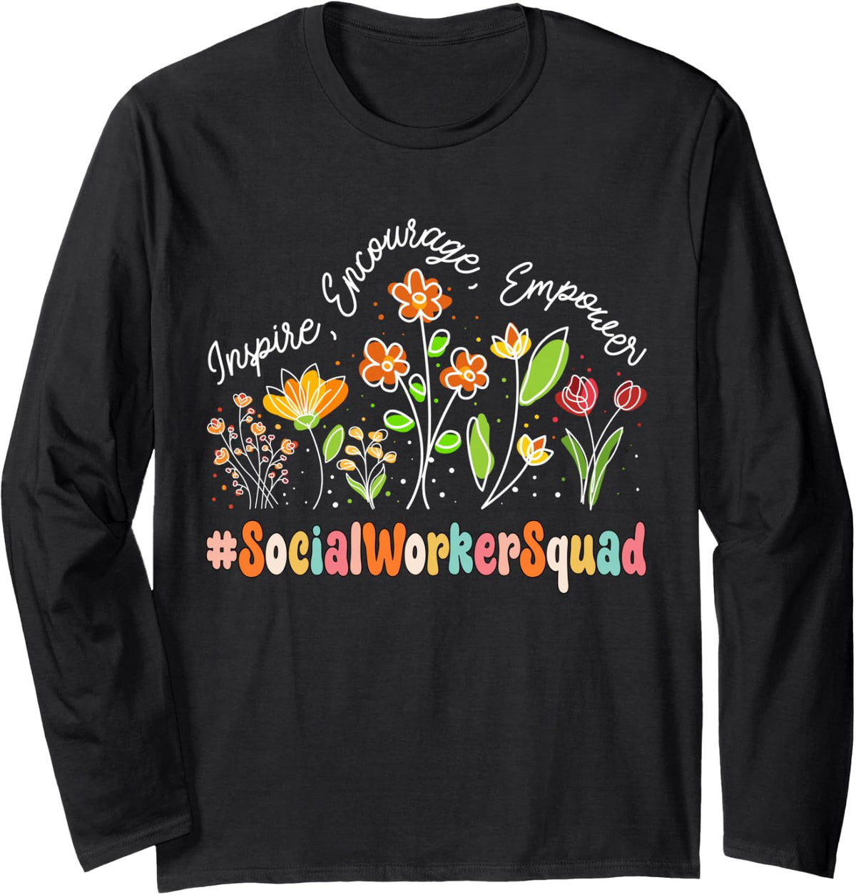 Social Worker Squad Appreciation Week Teacher Back to School Long Sleeve T-Shirt - Adult Unisex Black