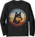 Retro Style Shiba Inu Dog Long Sleeve T-Shirt - Adult Unisex Black