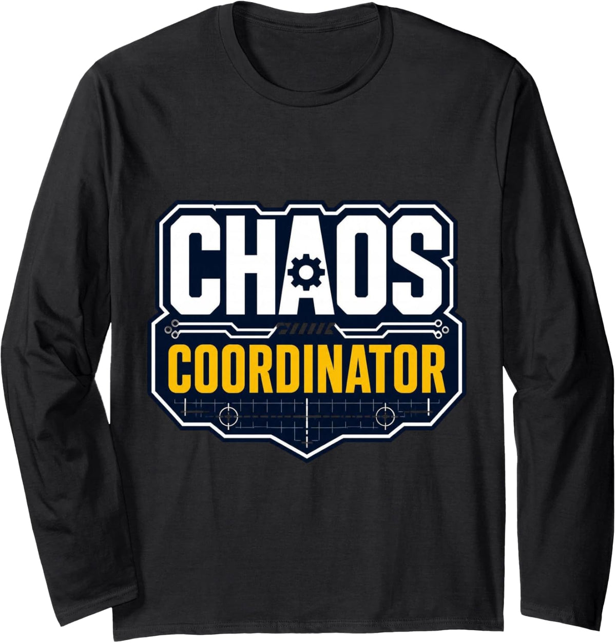Chaos Coordinator Tech Badge Tactical Gear Graphic Long Sleeve T-Shirt - Adult Unisex Black