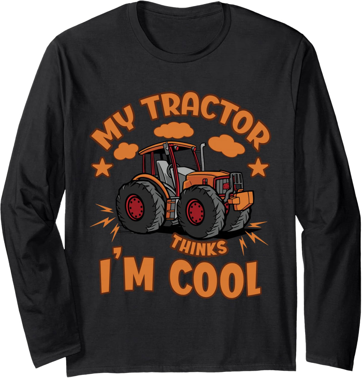 Tractor Boys Farming Kids Farmer Tractor Lover Long Sleeve T-Shirt - Adult Unisex Black