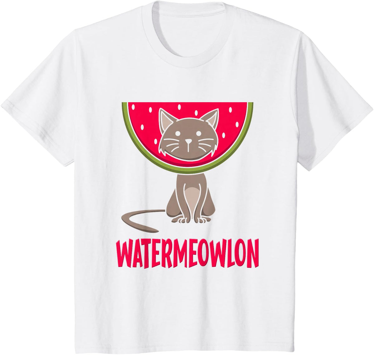 WATER MELON / CAT: Watermelon cat / Funny Cat mom Design T-Shirt - White