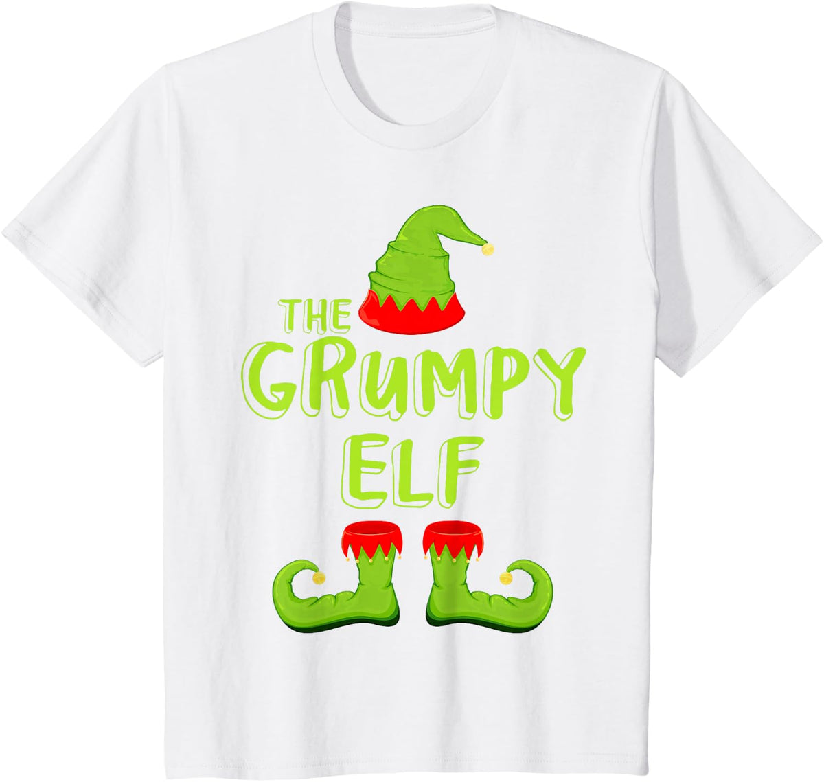 The Grumpy Elf Shirt Men Women Kids Matching Christmas Elf T-Shirt - White